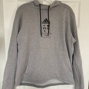 Adidas Athletic Gray Hoodie "ONLY THE BEST FOR THE ATHLETE" - L